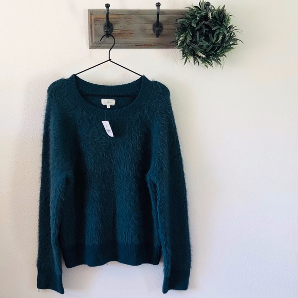 Lou & Grey Sweaters - NWT Lou & Grey Teal Fuzzy Sweater L